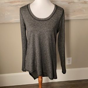 Splendid scoop neck asymmetric hem athleisure top